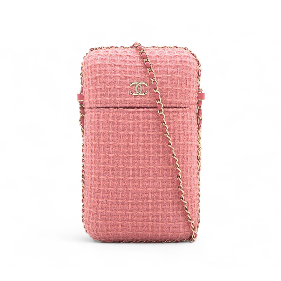 Pre-Loved Chanel Tweed Chain Around Phone Holder - Picture 1 of 8